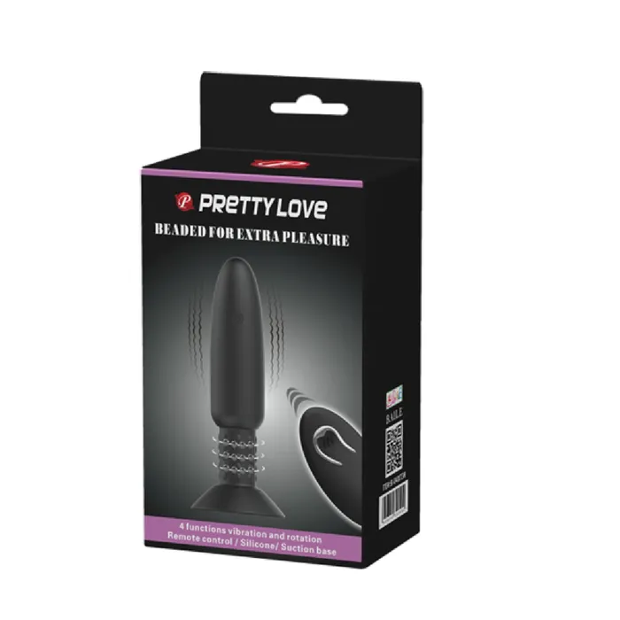 Anal Pretty Love Beaded For Extra Pleasure Rotating Butt Plug Black