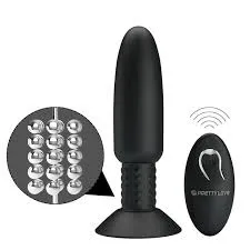Anal Pretty Love Beaded For Extra Pleasure Rotating Butt Plug Black