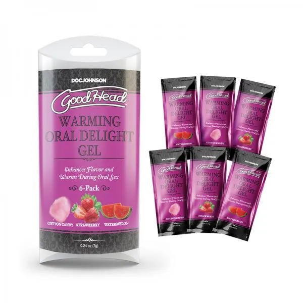 Enhancers Seductucom Goodhead Warming Oral Delight Gel Multi Flavor 6 Pack 024 Oz