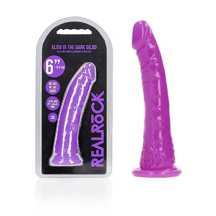 REALROCK 155 cm Slim Glow in the Dark Neon Purple Glow in Dark Purple 155 cm 6 Dong Shots Toys Dildos REALROCK 155 cm Slim Glow in the Dark Neon Purple Glow in Dark Purple 155 cm 6 Dong Shots Toys Dildos
