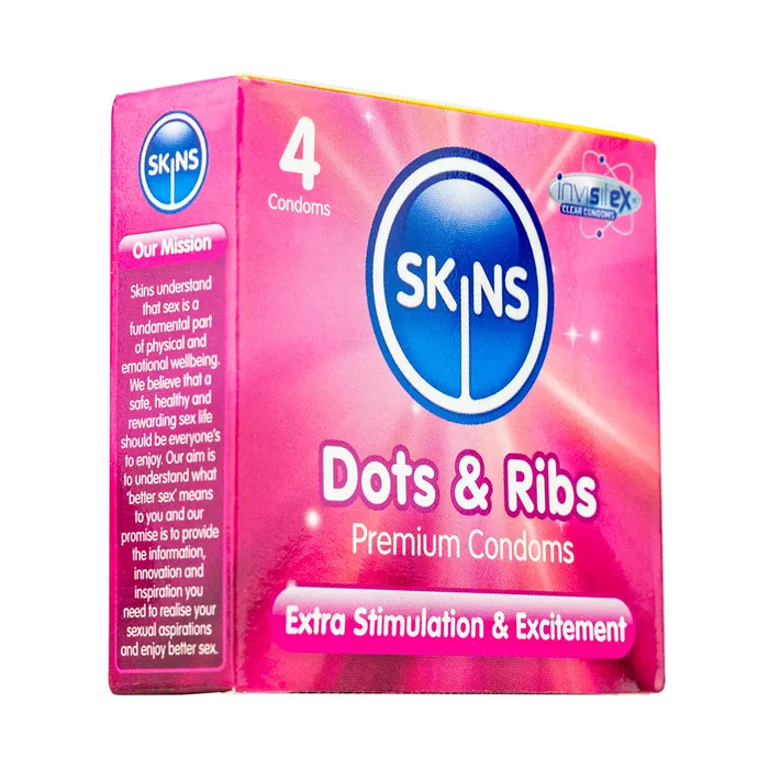 Skins Condoms Dots Ribs 4 Pack Euro 1 Lovetwoo Enhancers