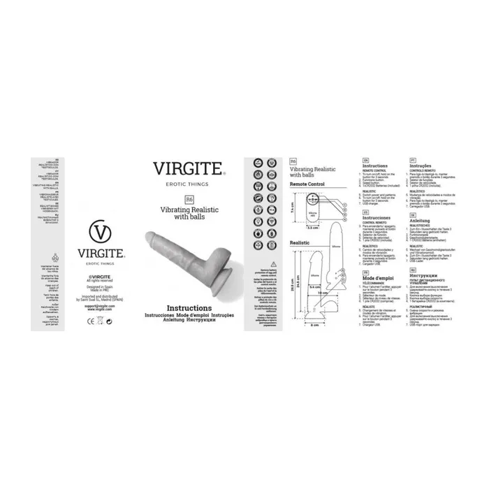 Female Sex Toys Realistic Vibrating Silicone Dildo with Remote Virgite R6 Virgite