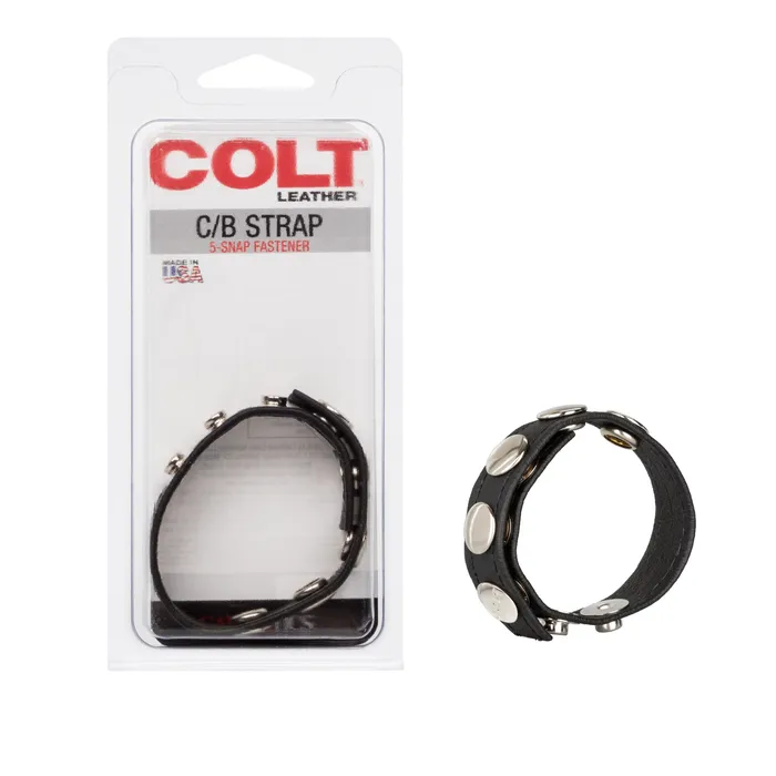 CalExotics Restraints COLT Leather CB Strap 5Snap Fastener