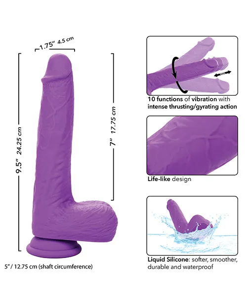 California Exotic Novelties Vibrators Silicone Studs Rechargeable Gyrating Thrusting Vibrator Purple