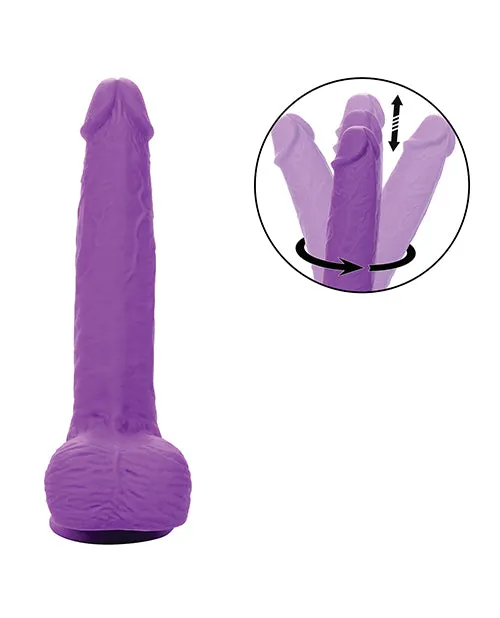 California Exotic Novelties Vibrators Silicone Studs Rechargeable Gyrating Thrusting Vibrator Purple