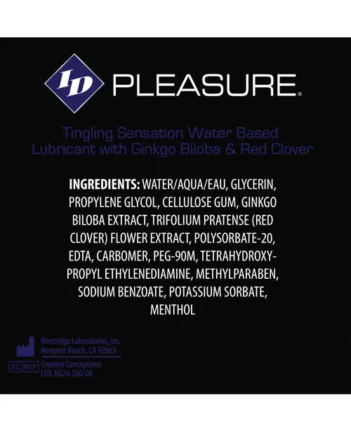 Id Pleasure Waterbased Tingling Lubricant Westridge Laboratories Lubricants