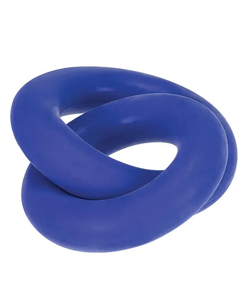 Male Sex Toys Blue Ox Designs LLCDba Oxballs Hunky Junk Duo Linked Cock Ball Rings Cobalt