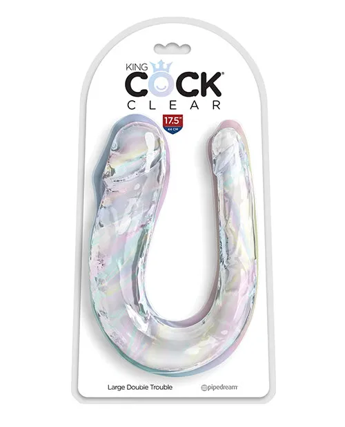 Pipedream Products Dildos King Cock Clear Large Double Trouble Dildo Clear Pipedream Products Dildos King Cock Clear Large Double Trouble Dildo Clear