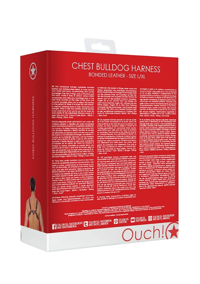 Chest Bulldog Harness Lxl Red Shots America Vibrators