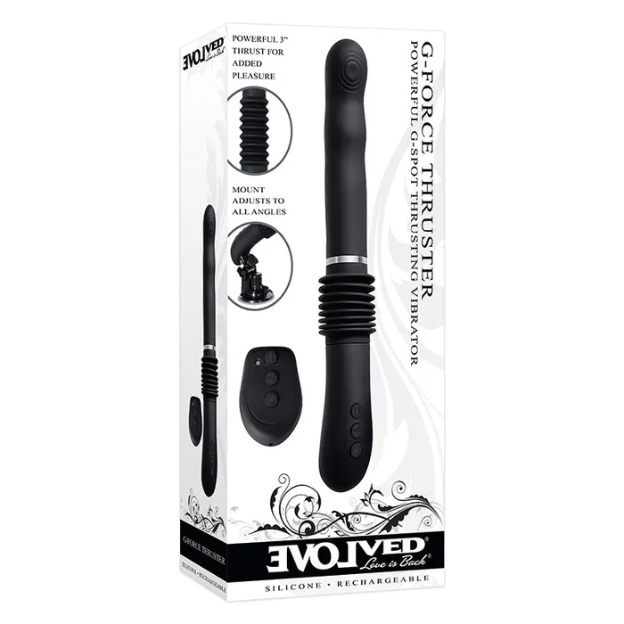 Evolved GForce Thruster Rechargeable Silicone Thrusting Vibrator With Suction Cup Attachment Black Nalpac Female Sex Toys Evolved GForce Thruster Rechargeable Silicone Thrusting Vibrator With Suction Cup Attachment Black Nalpac Female Sex Toys
