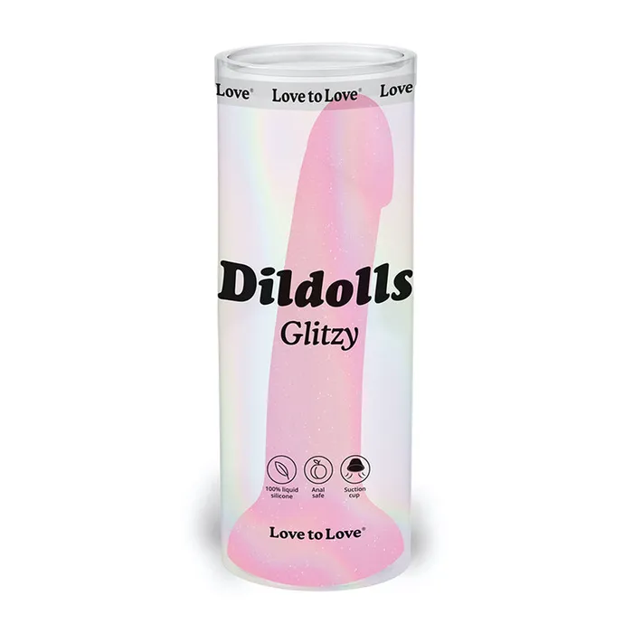 Love to Love Dildolls Glitzy 7 in Silicone Dildo Pink Glitter Nalpac Dildos Love to Love Dildolls Glitzy 7 in Silicone Dildo Pink Glitter Nalpac Dildos
