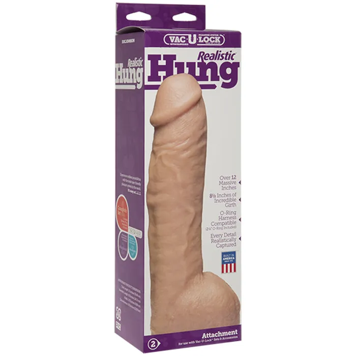 Nalpac VacULock Realistic Hung White Dildos