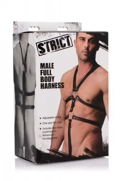 Anal Strict Male Full Body Harness Adjustable Straps Black XR Brands