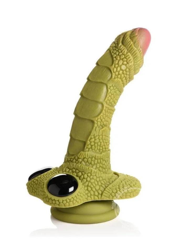 Dildos XR Brands Creature Cocks Swamp Monster Scaly Silicone Dildo GreenBlack