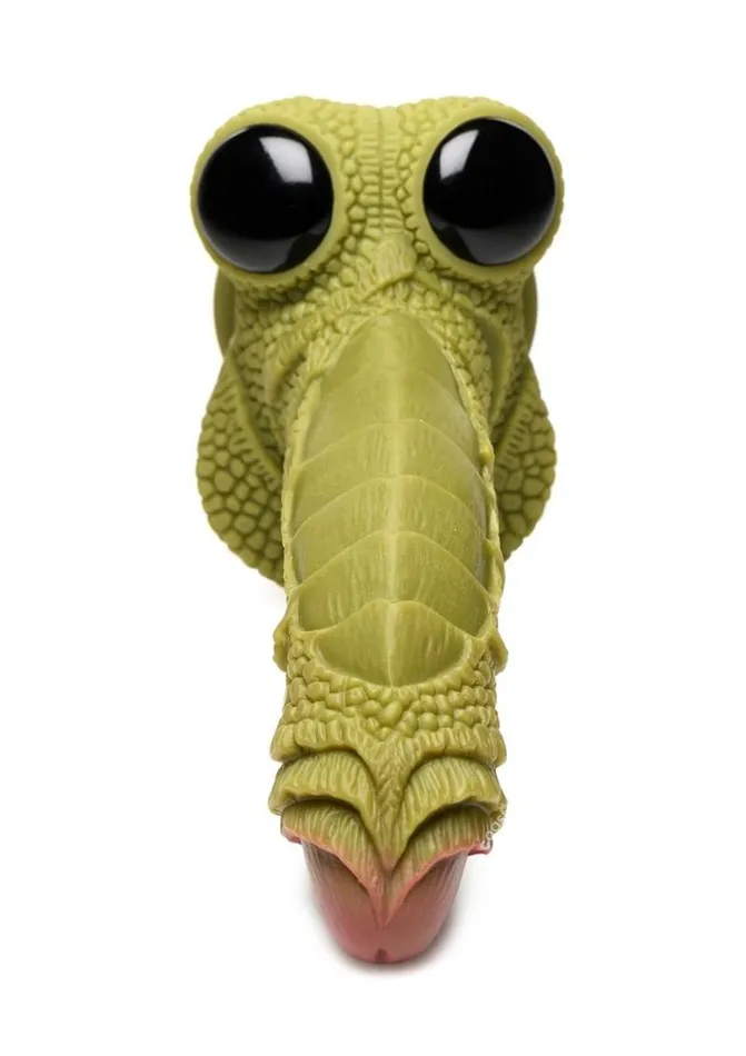 Dildos XR Brands Creature Cocks Swamp Monster Scaly Silicone Dildo GreenBlack