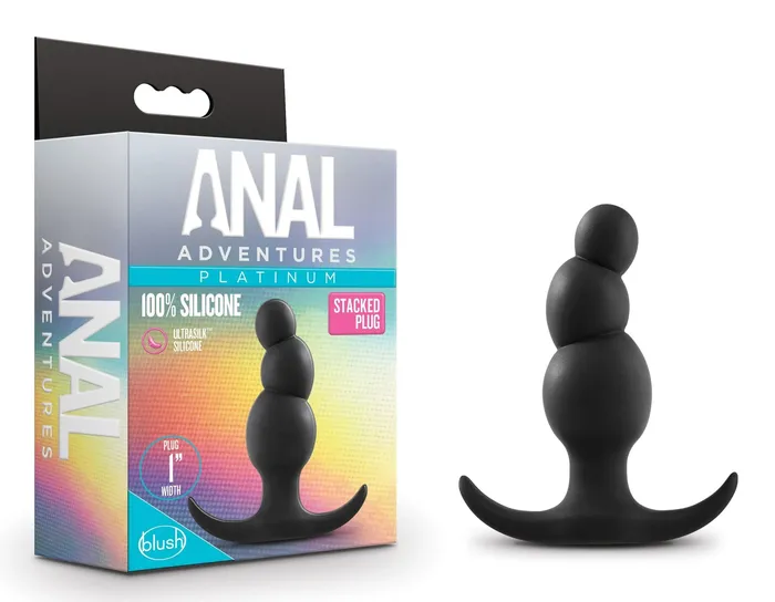 Anal Blush Novelties Anal Adventures Platinum Stacked Plug Black