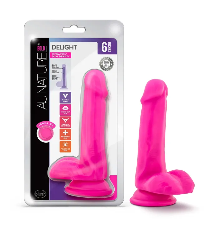 Blush Novelties Dildos Au Naturel Bold Delight 6 In Dildo Pink