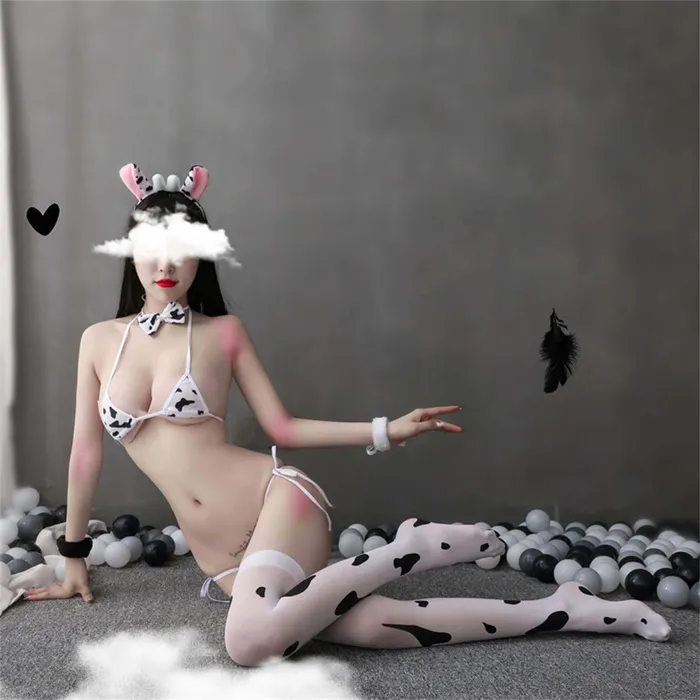 CHASTITY CAGE CO Anal Cute Anime Cow Cosplay Lingerie Set CHASTITY CAGE CO Anal Cute Anime Cow Cosplay Lingerie Set