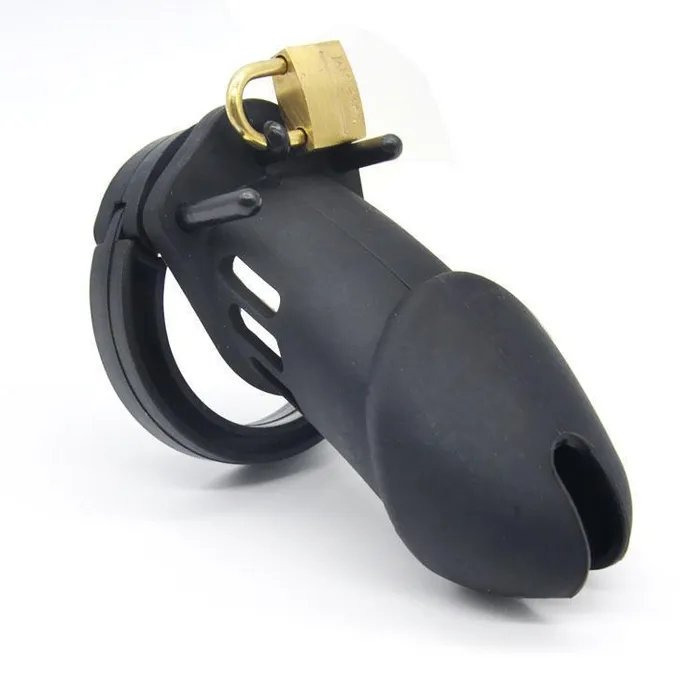 CHASTITY CAGE CO Dildos Males Black Silicone Device Cage 315 Inches and 374 Inches Long CHASTITY CAGE CO Dildos Males Black Silicone Device Cage 315 Inches and 374 Inches Long