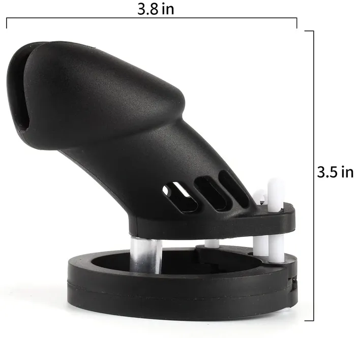 CHASTITY CAGE CO Dildos Males Black Silicone Device Cage 315 Inches and 374 Inches Long