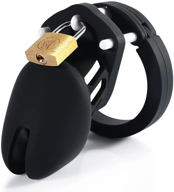 CHASTITY CAGE CO Dildos Males Black Silicone Device Cage 315 Inches and 374 Inches Long