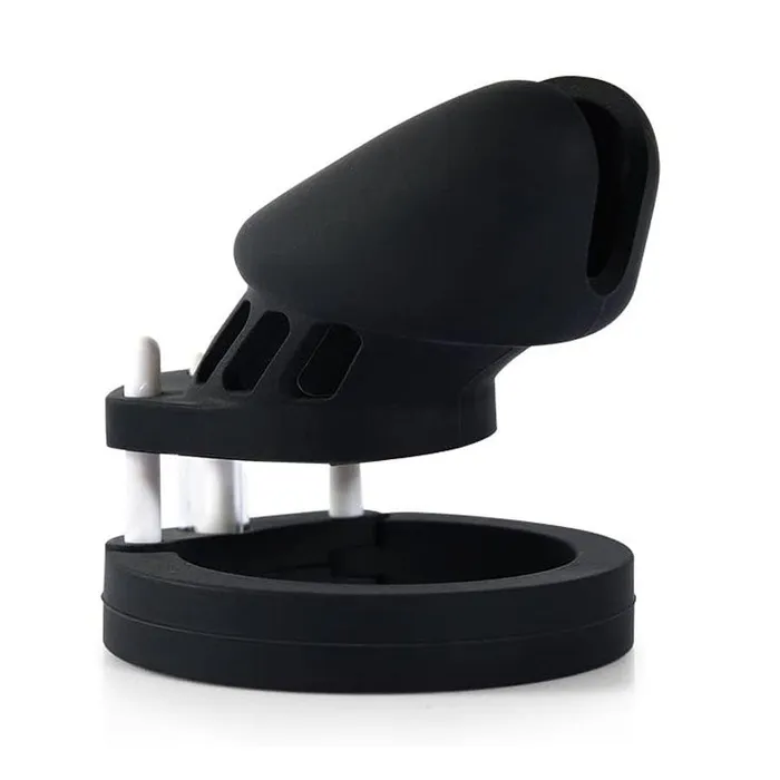 CHASTITY CAGE CO Dildos Males Black Silicone Device Cage 315 Inches and 374 Inches Long