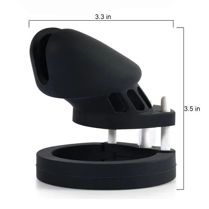 CHASTITY CAGE CO Dildos Males Black Silicone Device Cage 315 Inches and 374 Inches Long