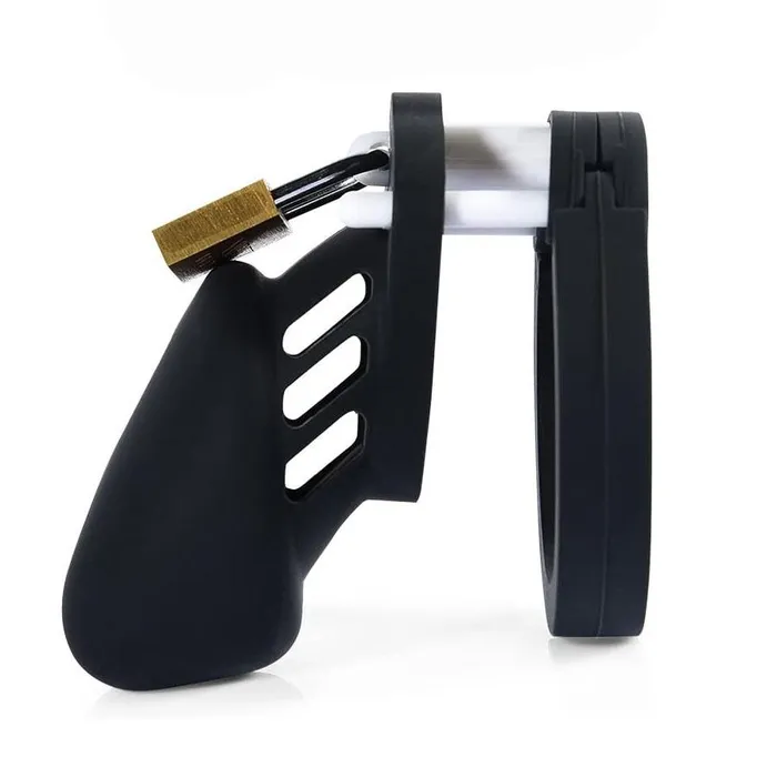 CHASTITY CAGE CO Dildos Males Black Silicone Device Cage 315 Inches and 374 Inches Long
