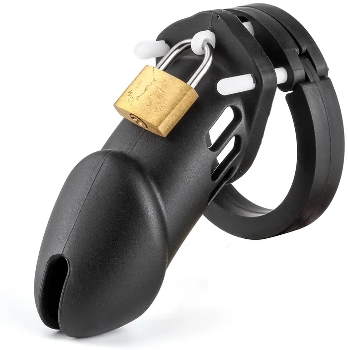 CHASTITY CAGE CO Dildos Males Black Silicone Device Cage 315 Inches and 374 Inches Long