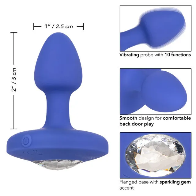Cheeky Gems SMALL RECHARGEABLE VIBRATING Butt Plug Blue Cheeky Gems Anal