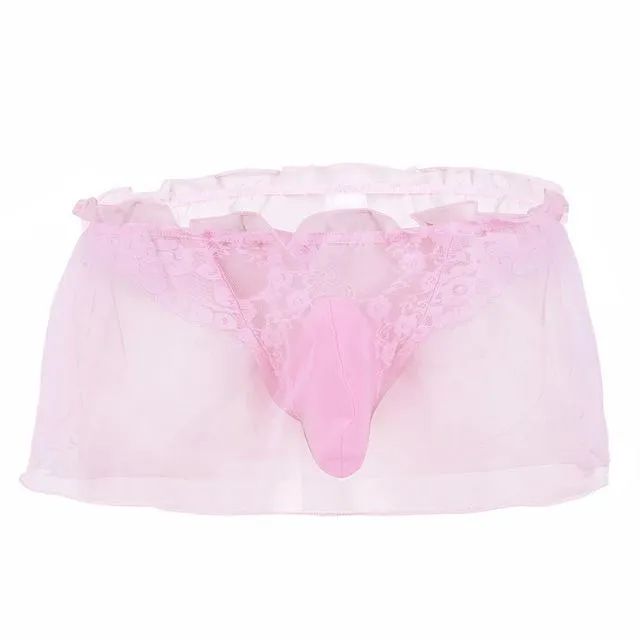 Couples CHASTITY CAGE CO Lace Flower Organza Gstring Bikini