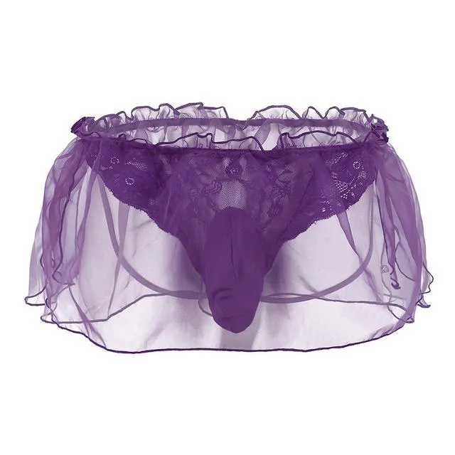 Couples CHASTITY CAGE CO Lace Flower Organza Gstring Bikini