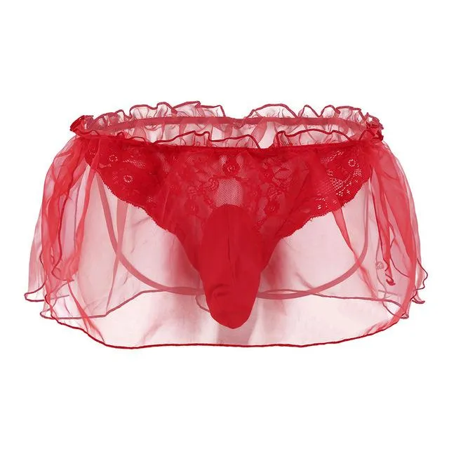 Couples CHASTITY CAGE CO Lace Flower Organza Gstring Bikini