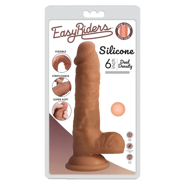 Curve Novelties Dildos Easy Riders 6In Dual Den Sili Dong Ball