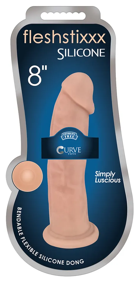 Curve Toys Dildos 8 Inch Fleshstixxx Silicone Dildo Wo Balls Vanilla
