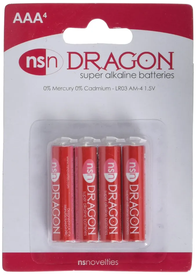 Dragon 4Pk Alkaline Aaa Batteries NS Novelties Vibrators