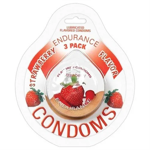 Endurance Condoms Strawberry 3 Pack Hott Products Enhancers