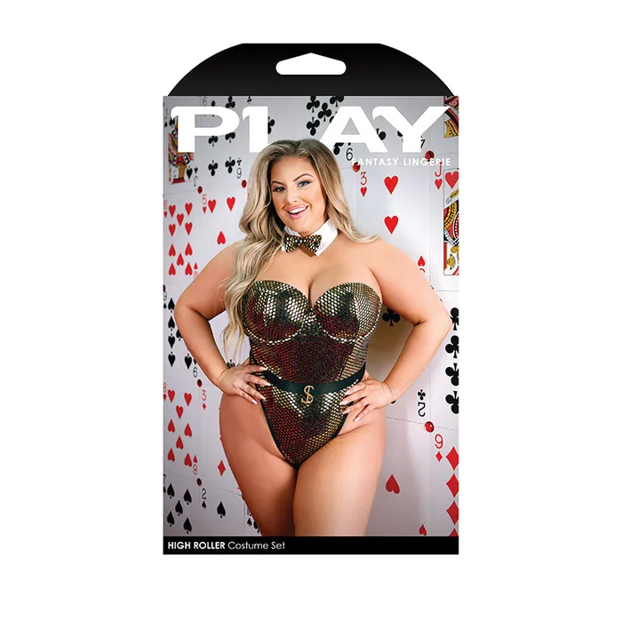 Fantasy Lingerie Anal Fl Play Highroller Costume Gold 1X2X