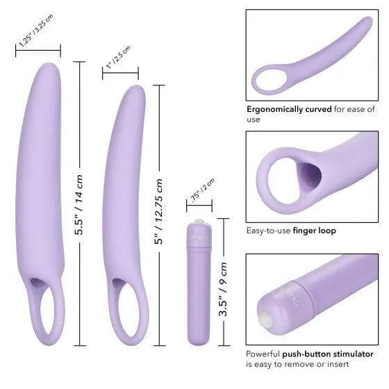 Female Sex Toys CalExotics Dr Laura Berman Isabelle Set of 2 Vibrating Silicone Vaginal Dilators