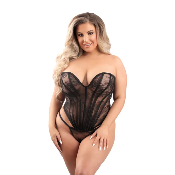 Female Sex Toys Fantasy Lingerie Fl Floral Lace Corset Panty Xl