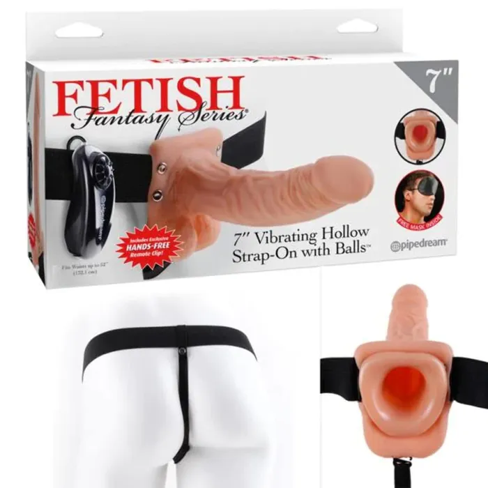 Female Sex Toys Fetish Fantasy 7 Vibrating Hollow Strap On WBalls Flesh quot Pipedream Products Female Sex Toys Fetish Fantasy 7 Vibrating Hollow Strap On WBalls Flesh quot Pipedream Products