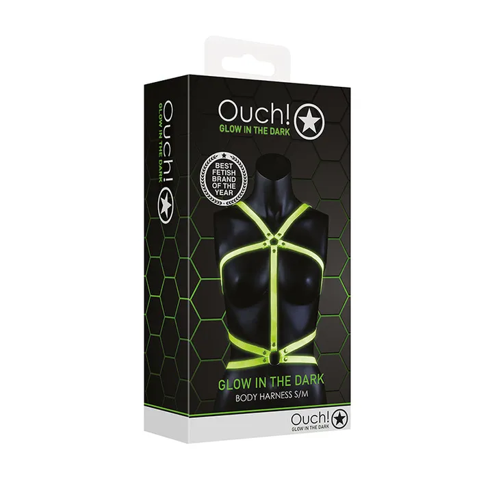 Female Sex Toys Shots America Llc Ouch Gitd Body Harness Neon Green Sm