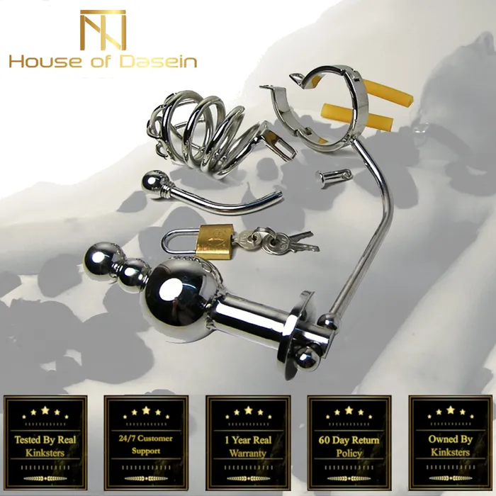 House of Dasein Male Sex Toys Cock Rings Male Chastity Belt Stainless Steel Cock Cage Penis Ring Bondage Kink