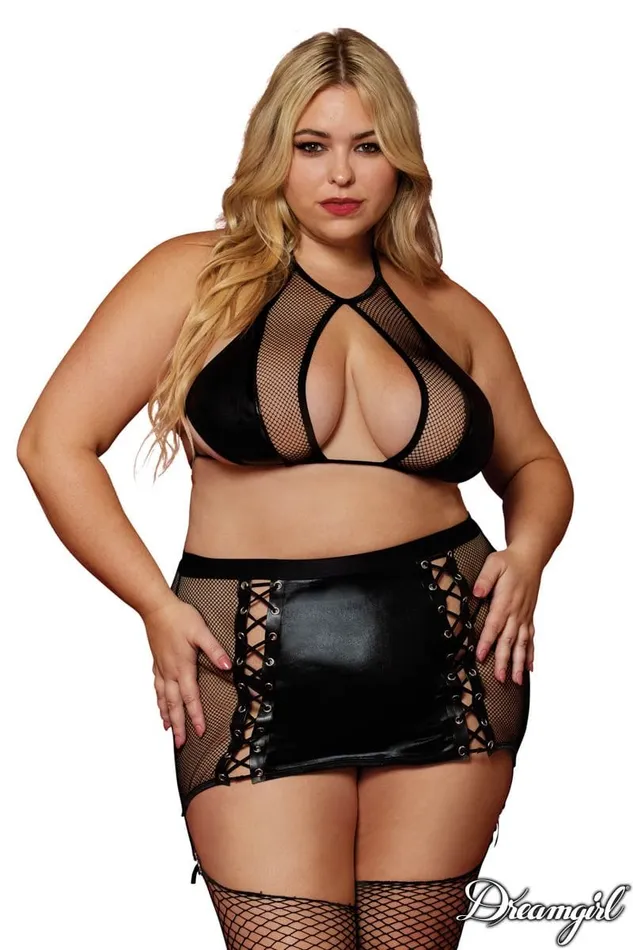 Jolar Speck Dreamgirl LaceUp Leather 2PC Couples Jolar Speck Dreamgirl LaceUp Leather 2PC Couples