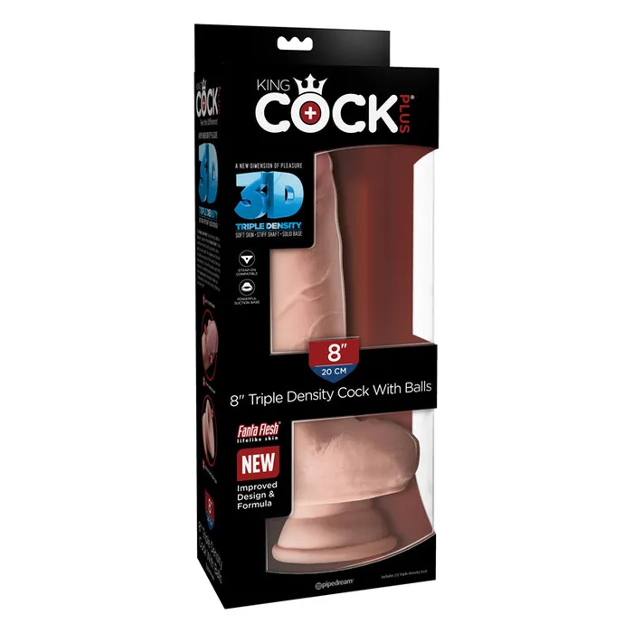 King Cock Plus 8In Triple Den Fat CockB Pipedream Dildos