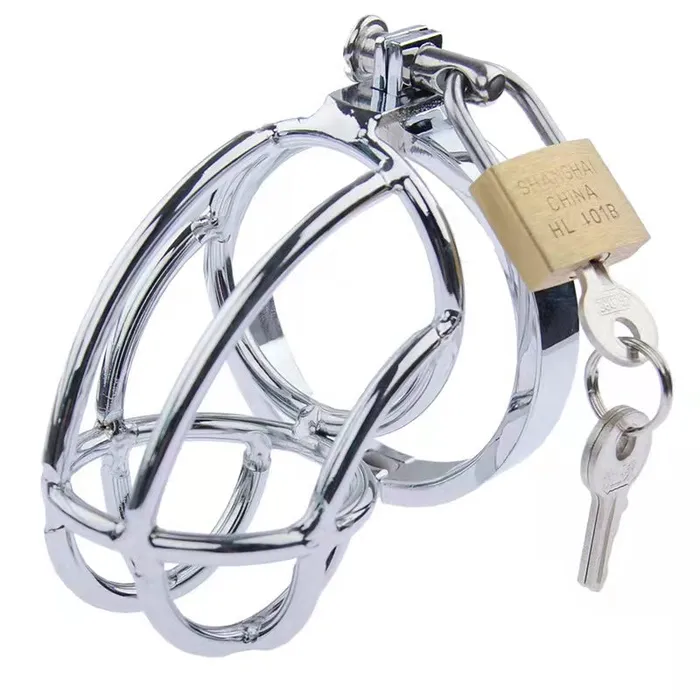 Male Sex Toys CHASTITY CAGE CO Captus Stainless Steel Locking Chastity Cage
