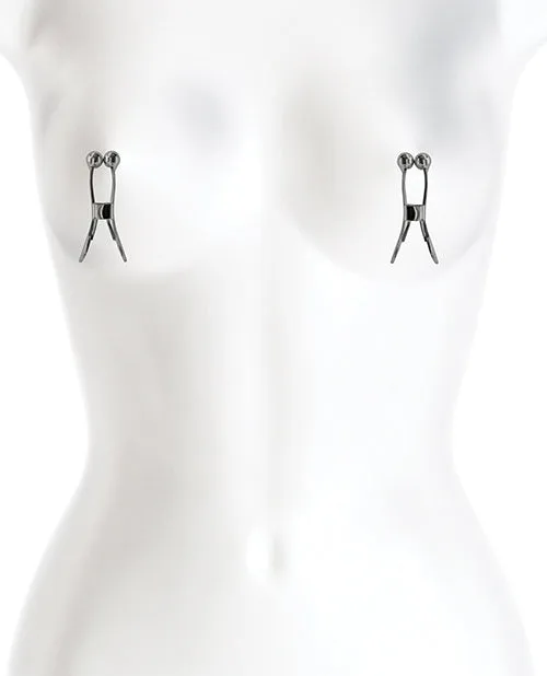NSNovelties Bound Nipple Clamps C1 Gunmetal Gray Nipple Clitoral Toys NSNovelties Bound Nipple Clamps C1 Gunmetal Gray Nipple Clitoral Toys