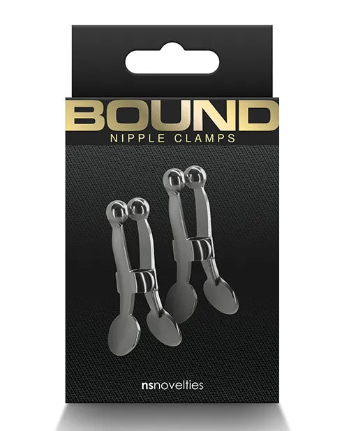 NSNovelties Bound Nipple Clamps C1 Gunmetal Gray Nipple Clitoral Toys NSNovelties Bound Nipple Clamps C1 Gunmetal Gray Nipple Clitoral Toys