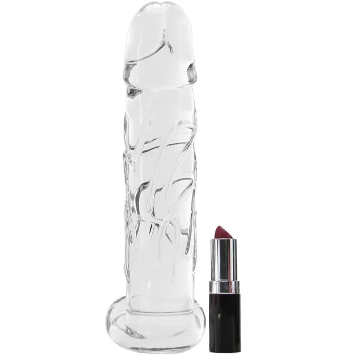 pink cherry Dildos Spartacus Blown Large Realistic Glass Dildo in Clear