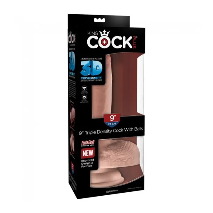 Pipedream Dildos King Cock Plus 9In Triple Dens CockBa